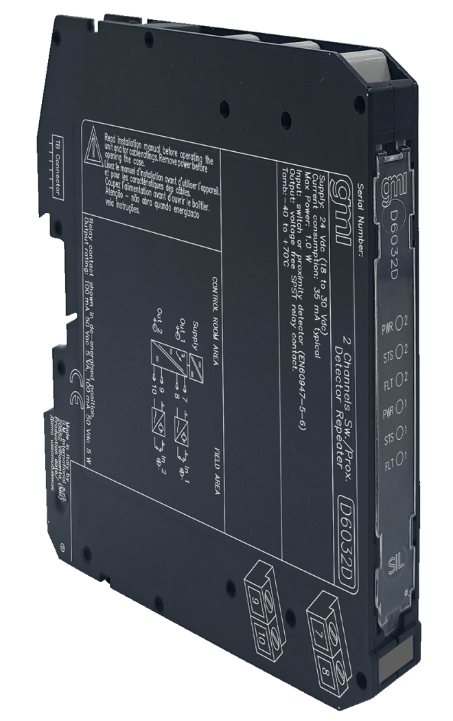 D6032D – SIL3 Switch/Proximity Relay-Out Repeater