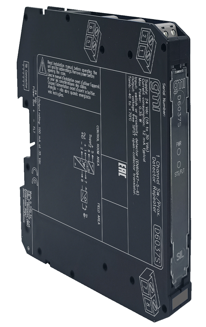 D6037S – I.S. SIL2 Switch/Proximity Transistor-Out Repeater