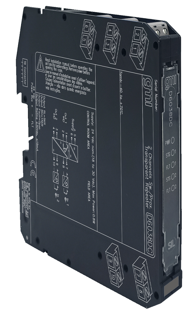 D6038DC – SIL3 Line-Fault Transp. Switch/Prox. Repeater