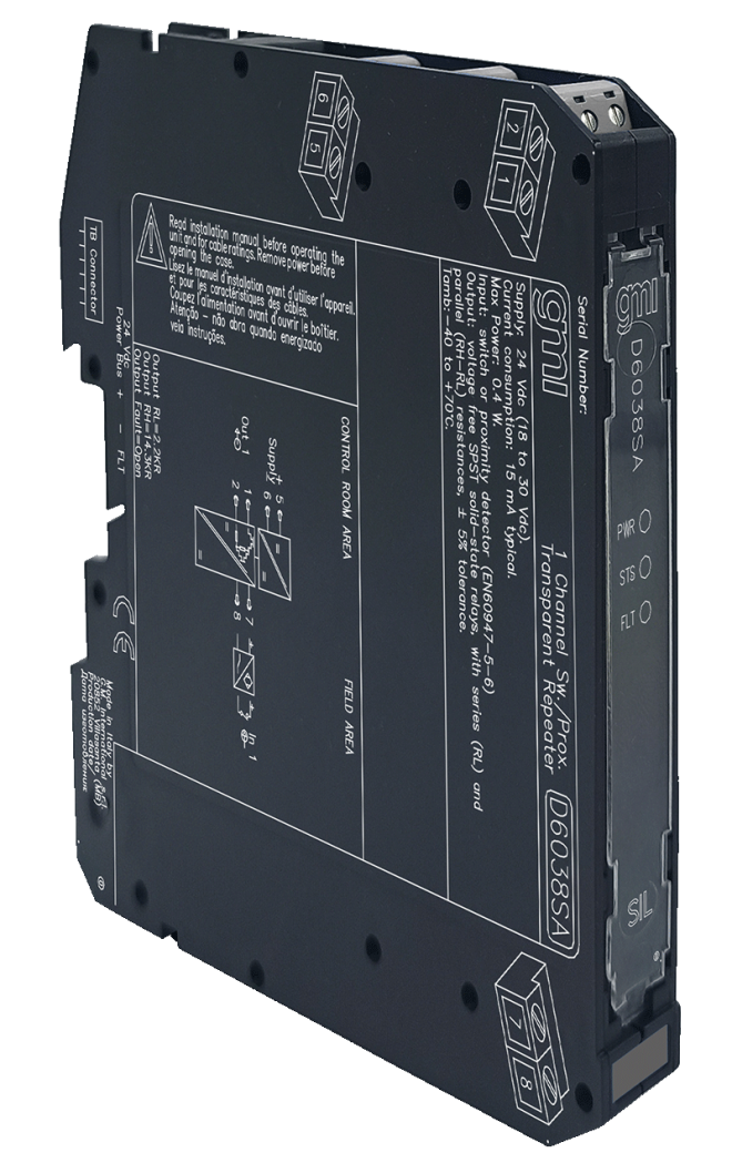 D6038SA – SIL3 Line-Fault Transp. Switch/Prox. Repeater