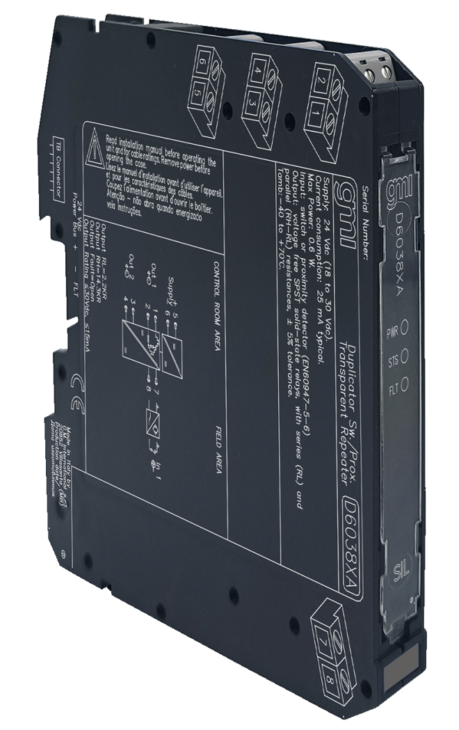 D6038XA – SIL3 Line-Fault Transp. Switch/Prox. Repeater
