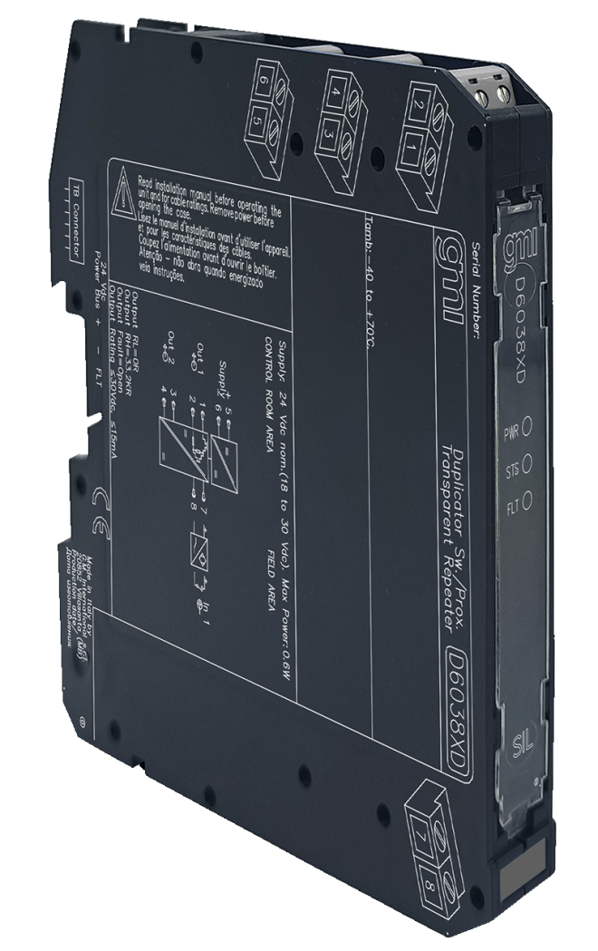 D6038XD – SIL3 Line-Fault Transp. Switch/Prox. Repeater